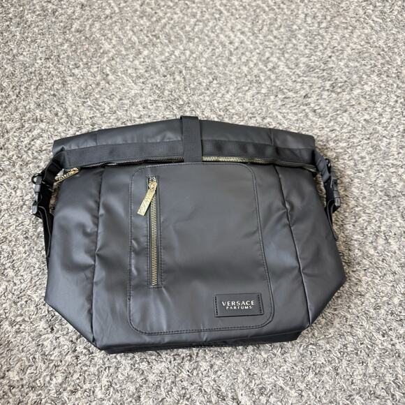 Versace Handbags - Versace Parfums Rider Black Gold Backpack Shoulder Bag Travel Gym Work Commute